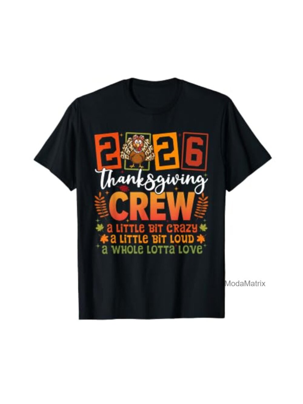 Thanksgiving Friendsgiving Crew Graphic Tee Leopard Turkey Fall Shirt